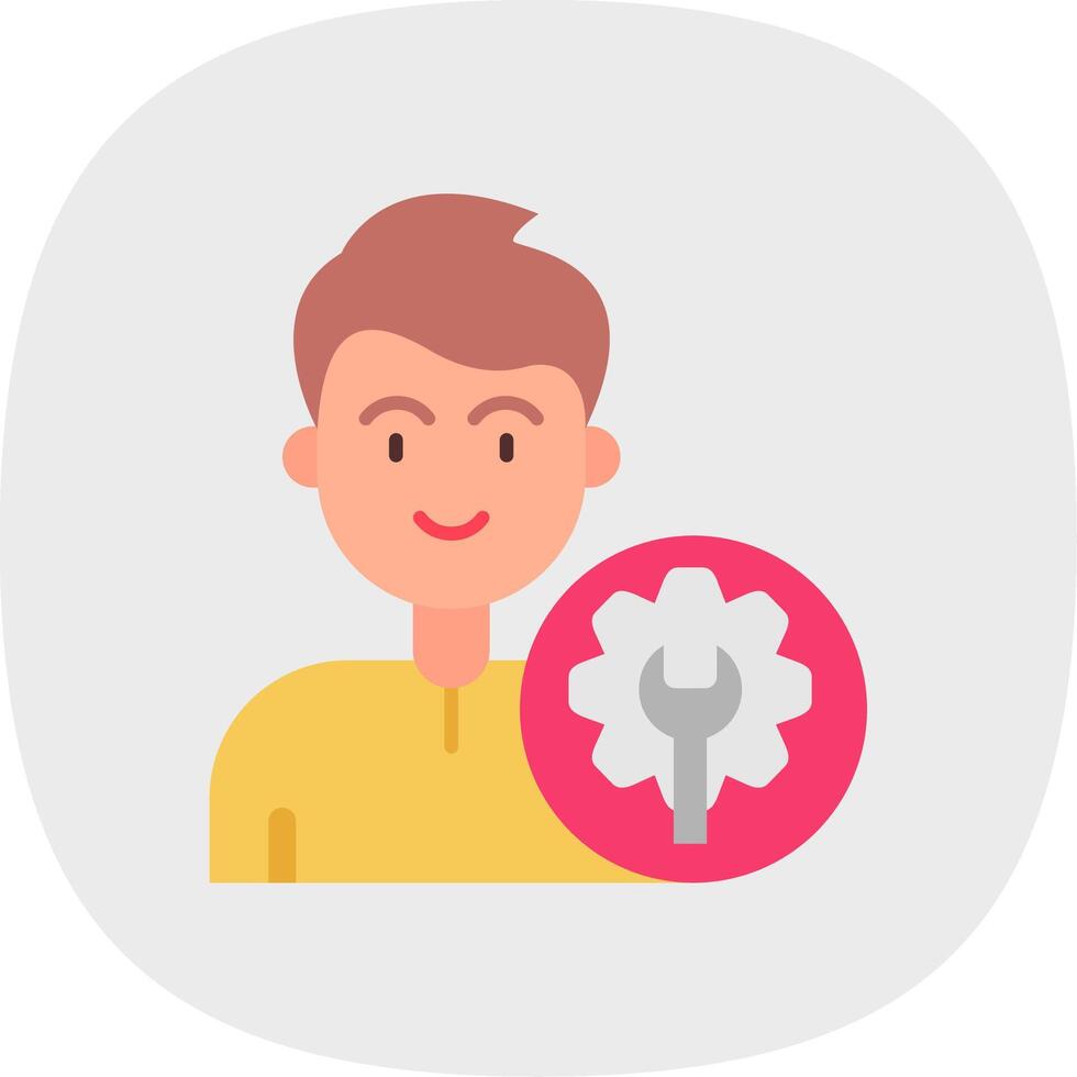 Maintenance Flat Curve Icon vector
