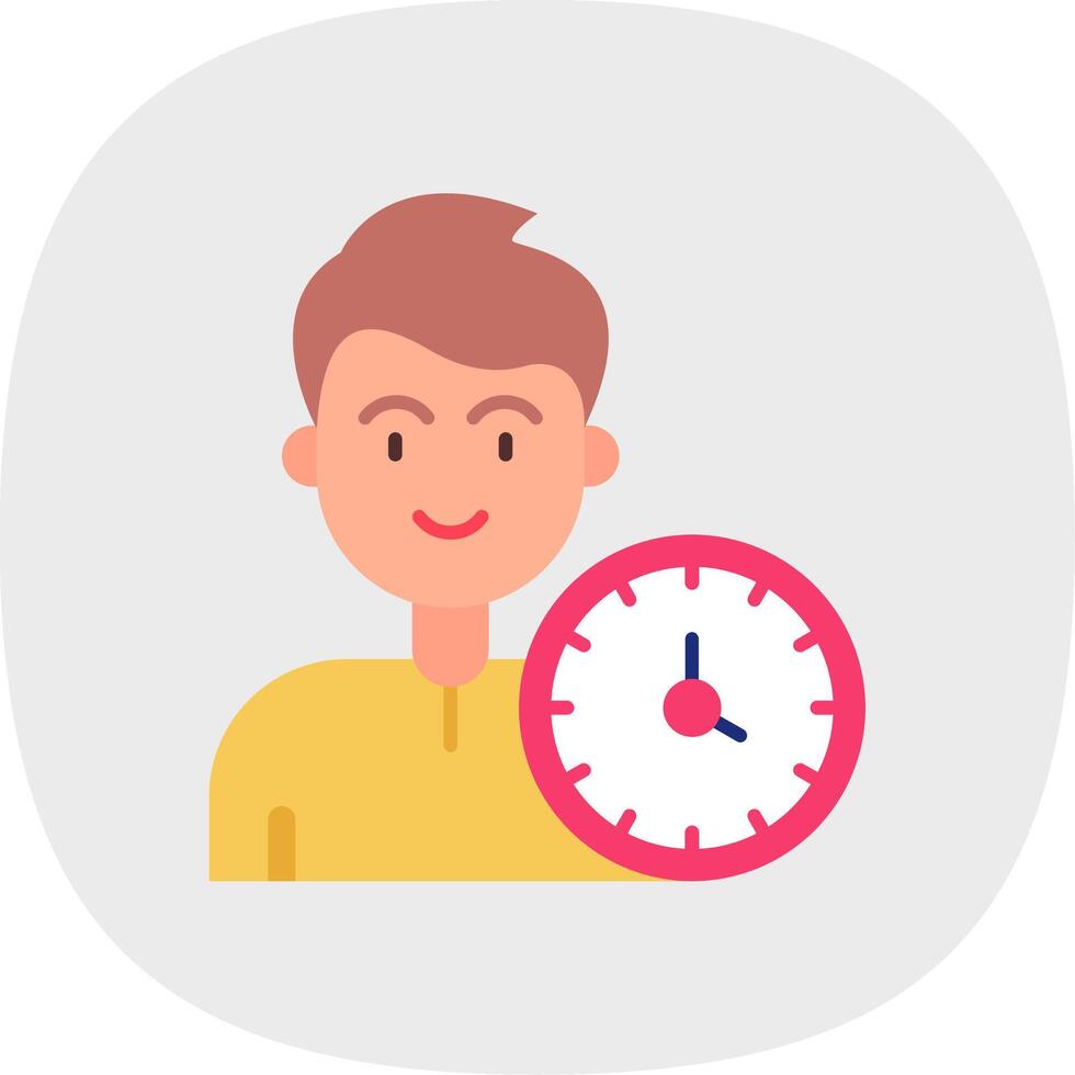 hora plano curva icono vector