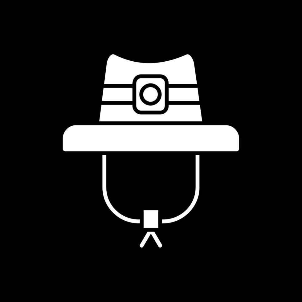 Hat Glyph Inverted Icon vector