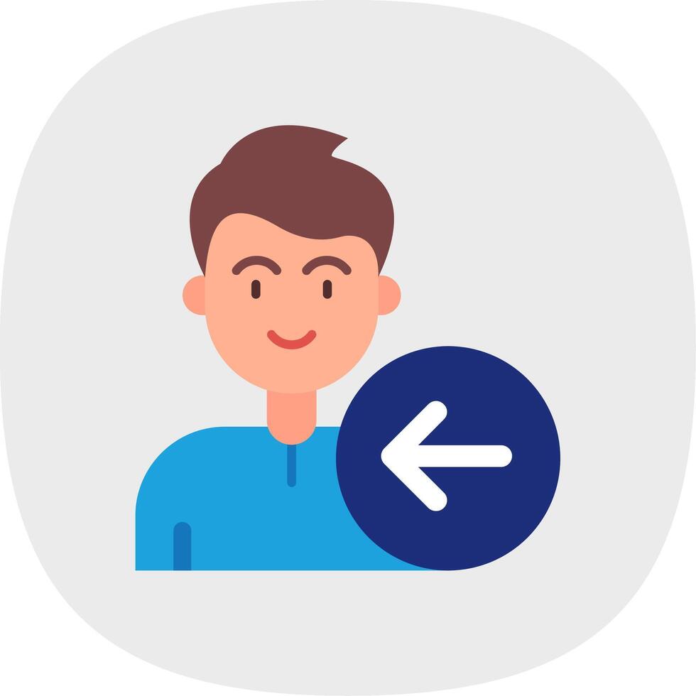 Back Flat Curve Icon vector
