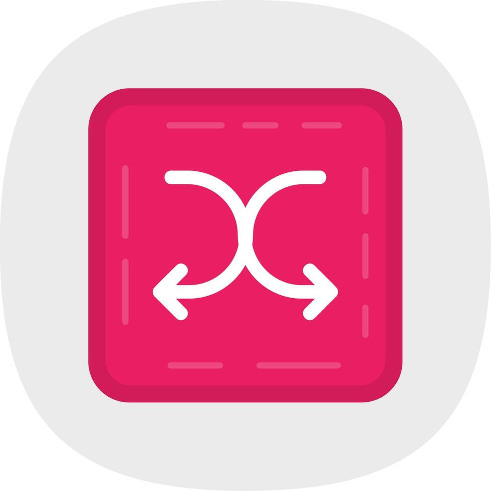 Shuffle Flat Curve Icon vector