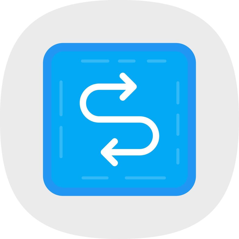 Zigzag Flat Curve Icon vector