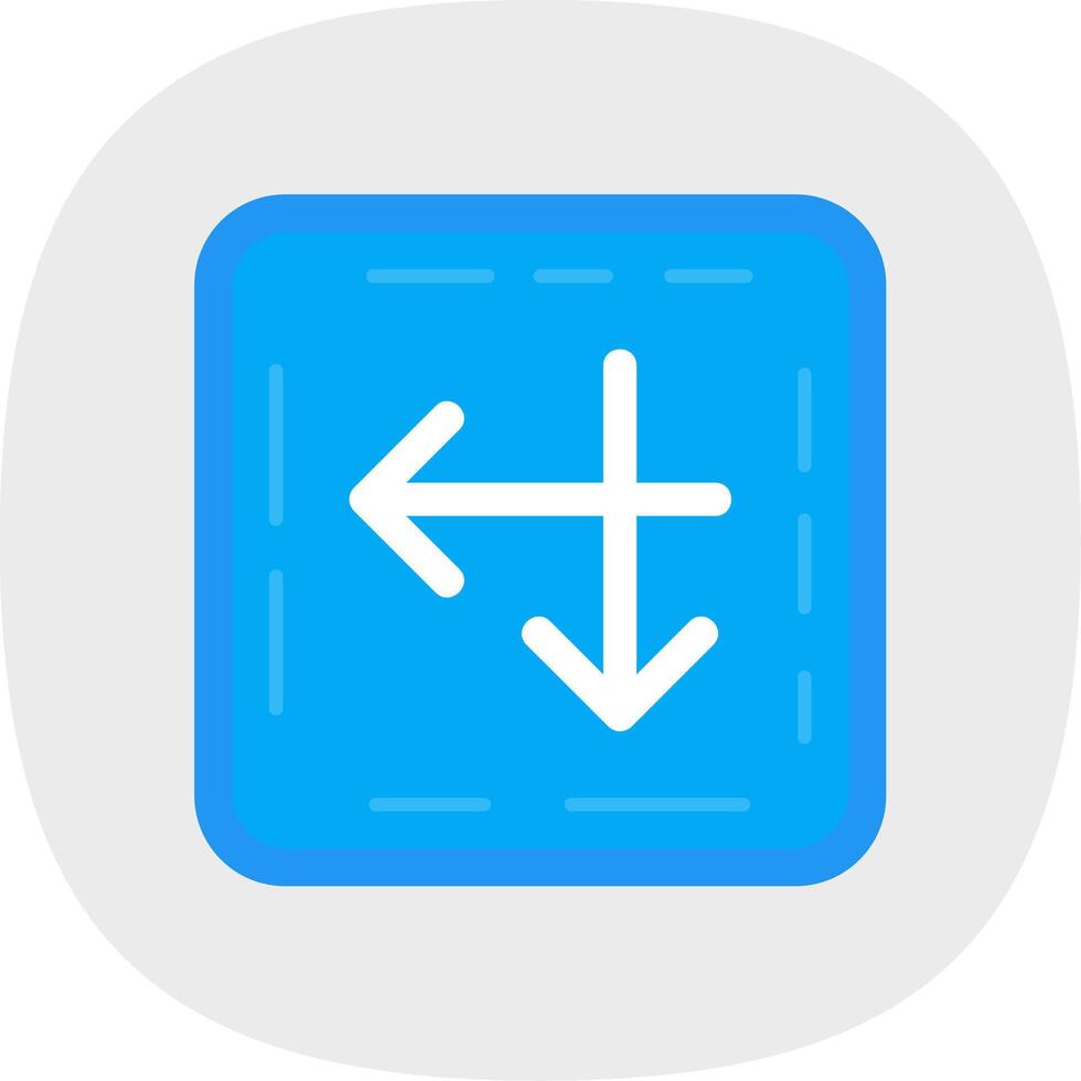 Intersect Flat Curve Icon vector