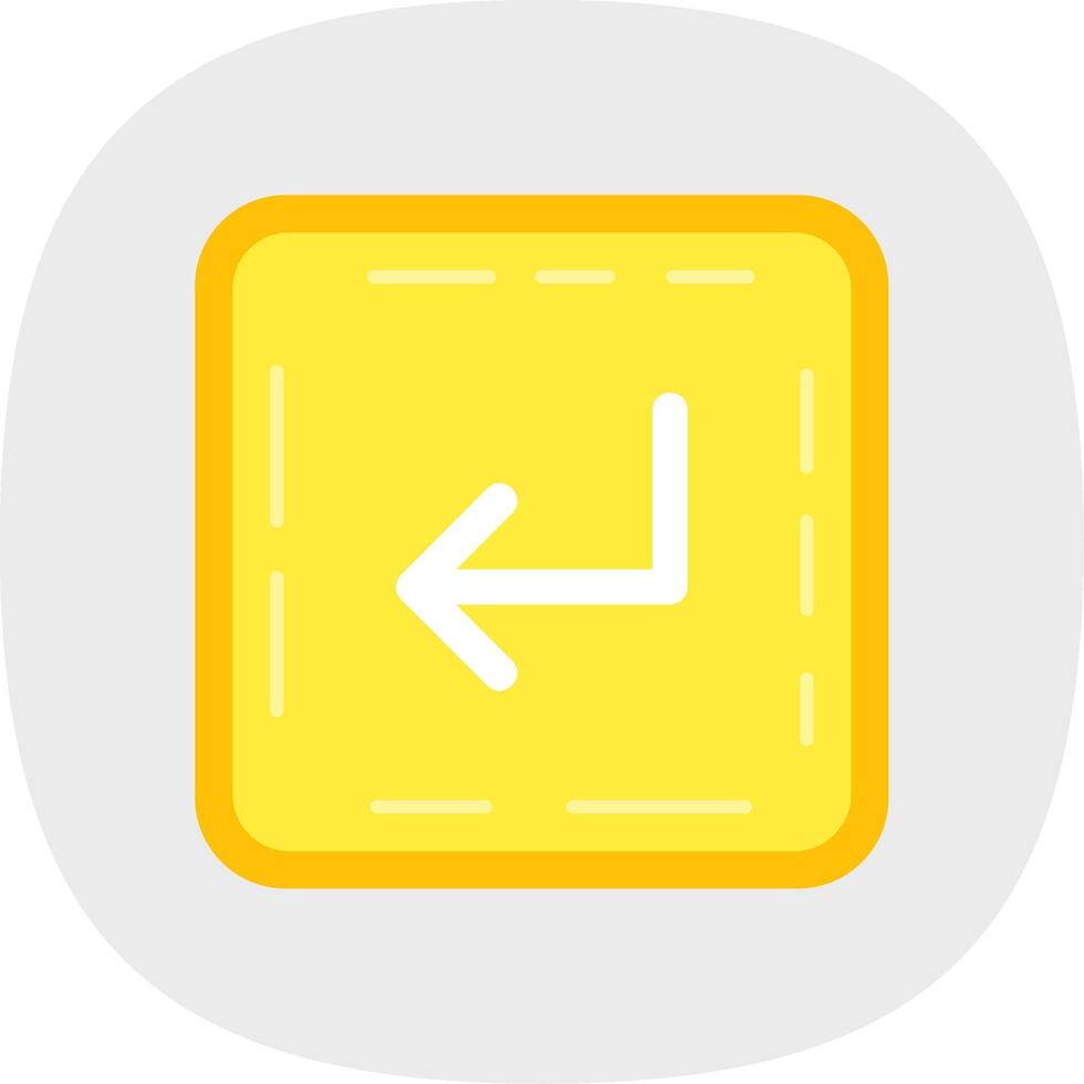 Turn Flat Curve Icon vector