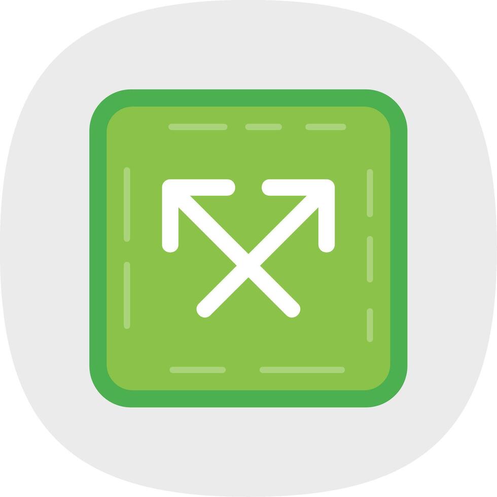 Intersect Flat Curve Icon vector