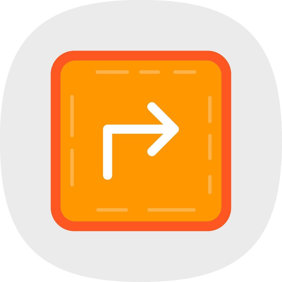 Turn Flat Curve Icon vector
