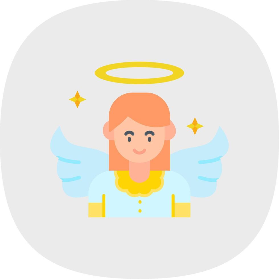 ángel plano curva icono vector