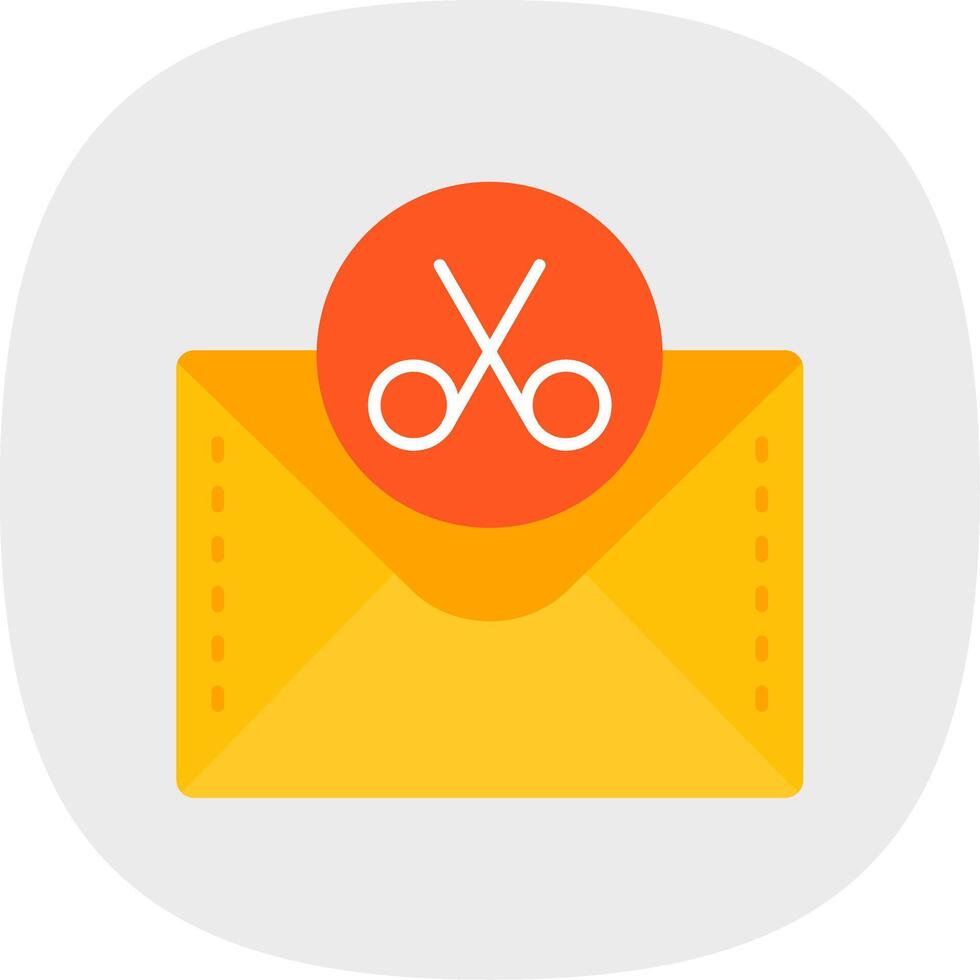 Scissor Flat Curve Icon vector