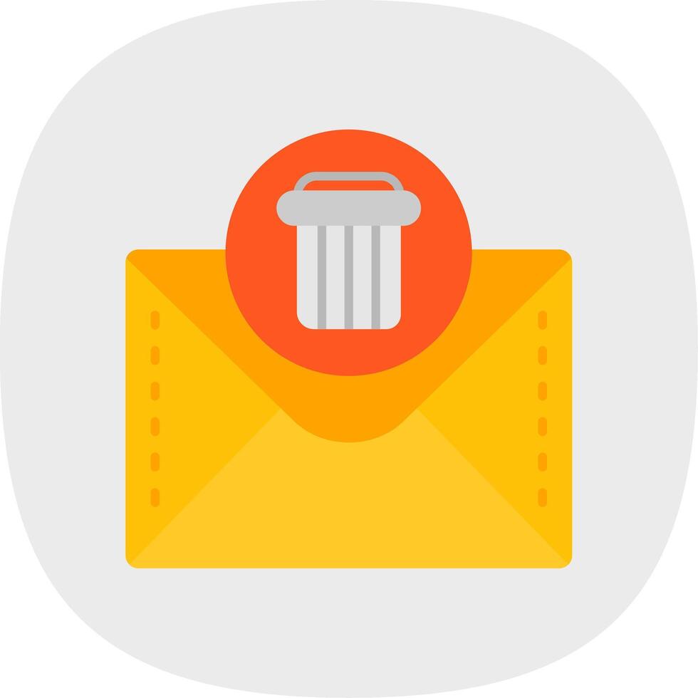 Dustbin Flat Curve Icon vector