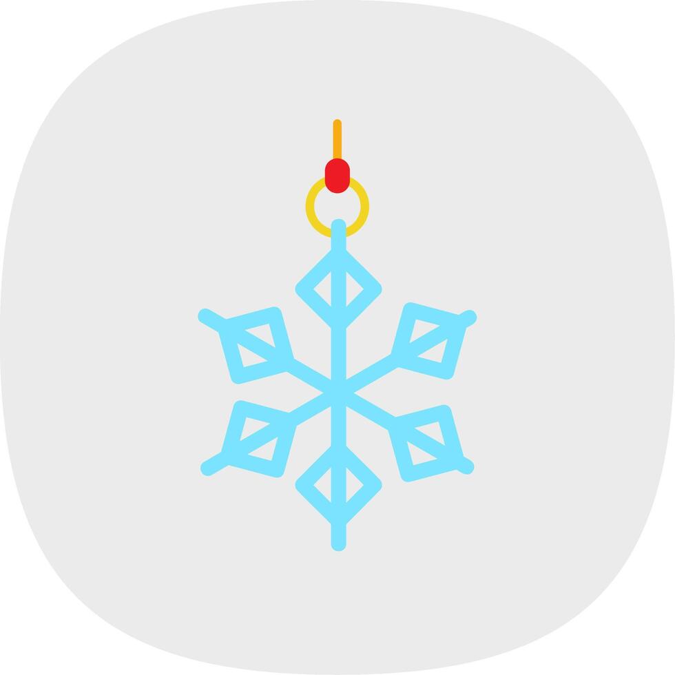 Snowflake Flat Curve Icon vector