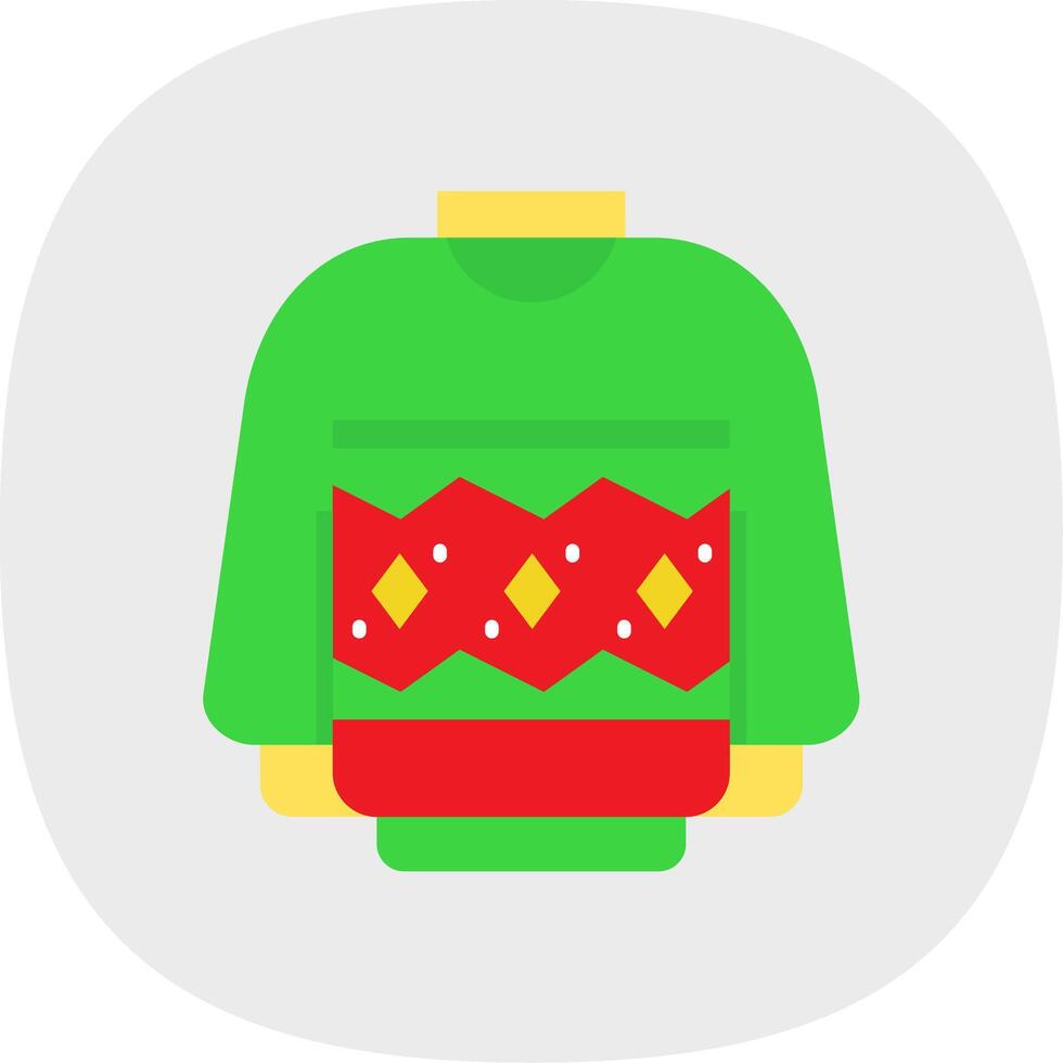Sweater Flat Curve Icon vector