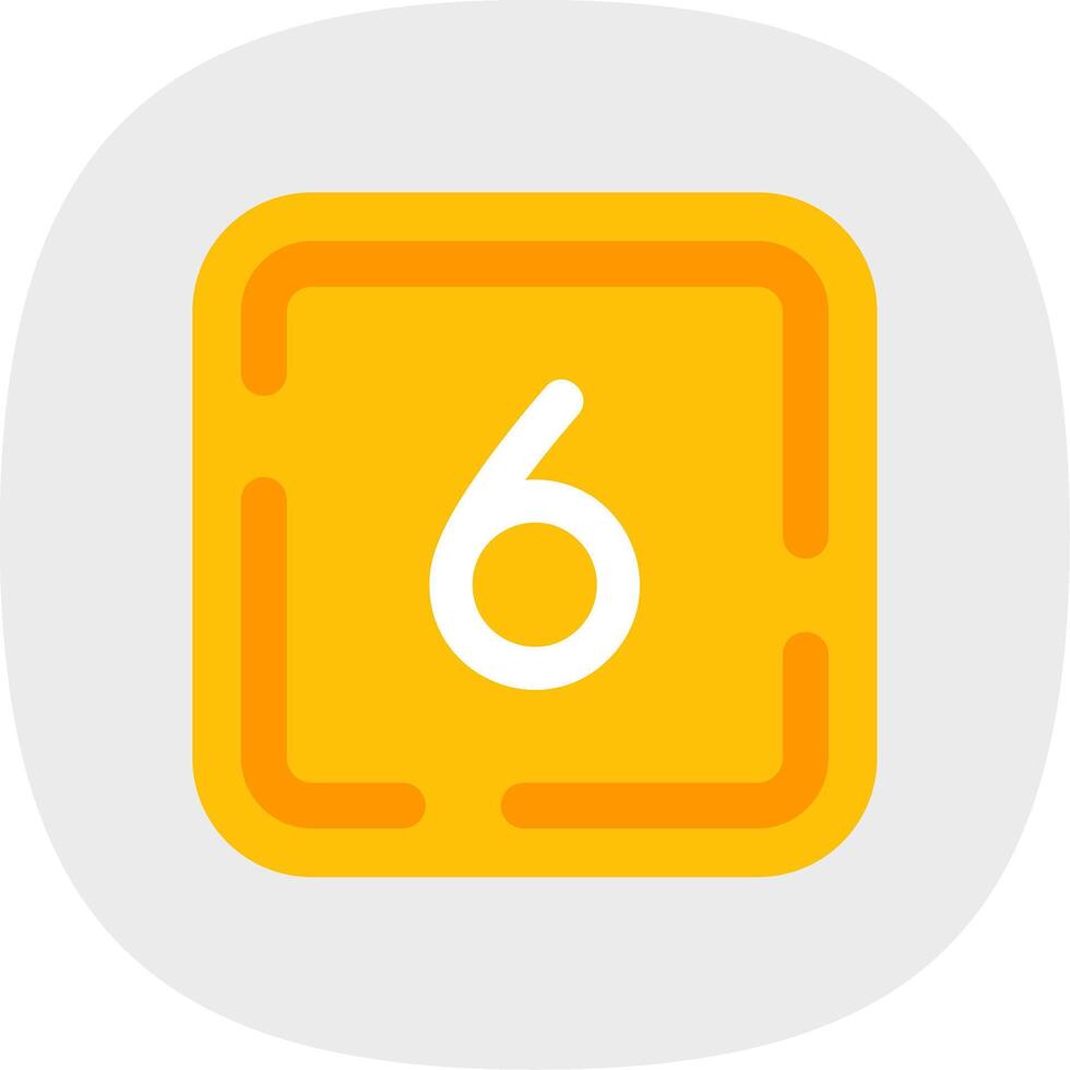 Six Flat Curve Icon vector
