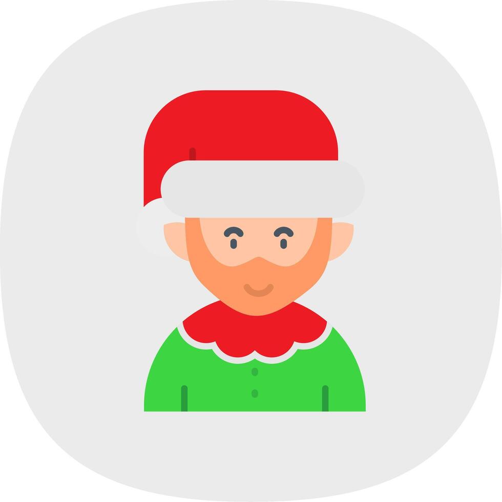 Elfie Flat Curve Icon vector