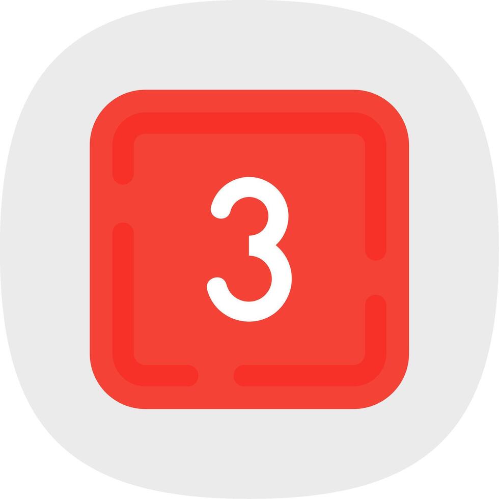 Three Flat Curve Icon vector
