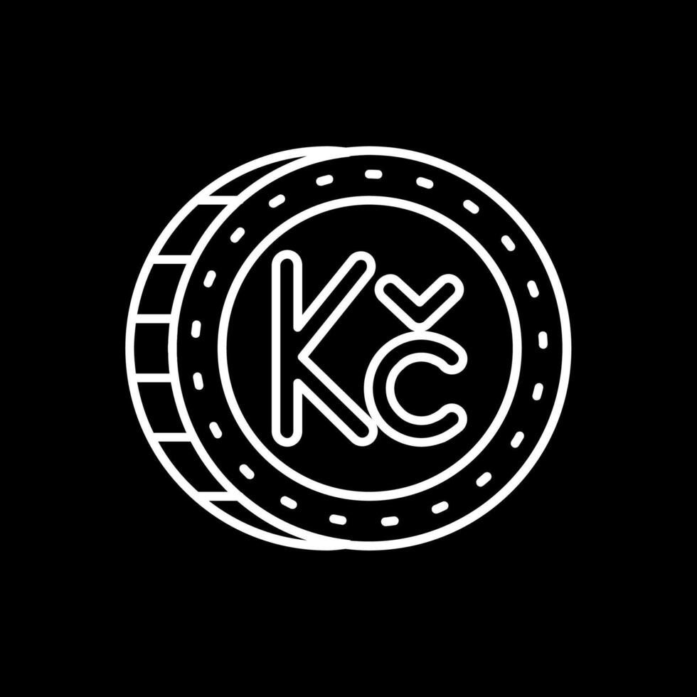 Koruna Line Inverted Icon vector