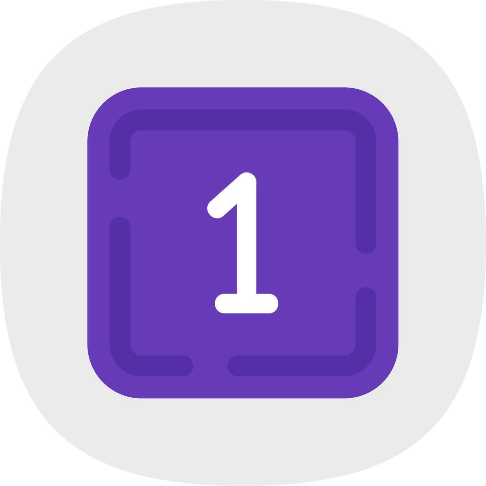 One Flat Curve Icon vector