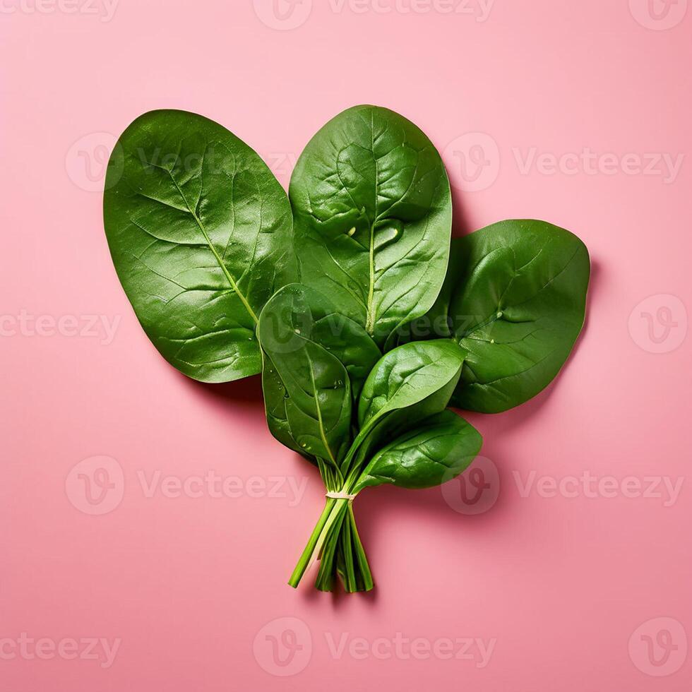 AI generated Spinach series on white background photo