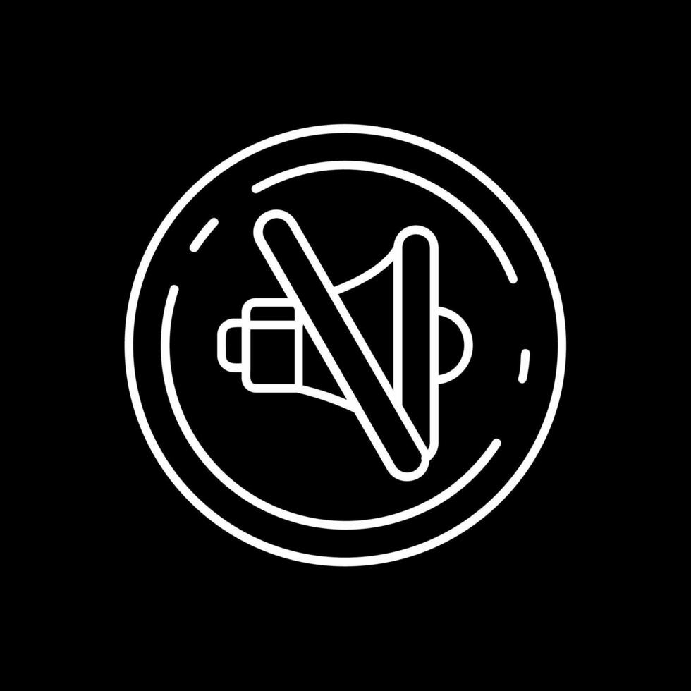 Mute Line Inverted Icon vector