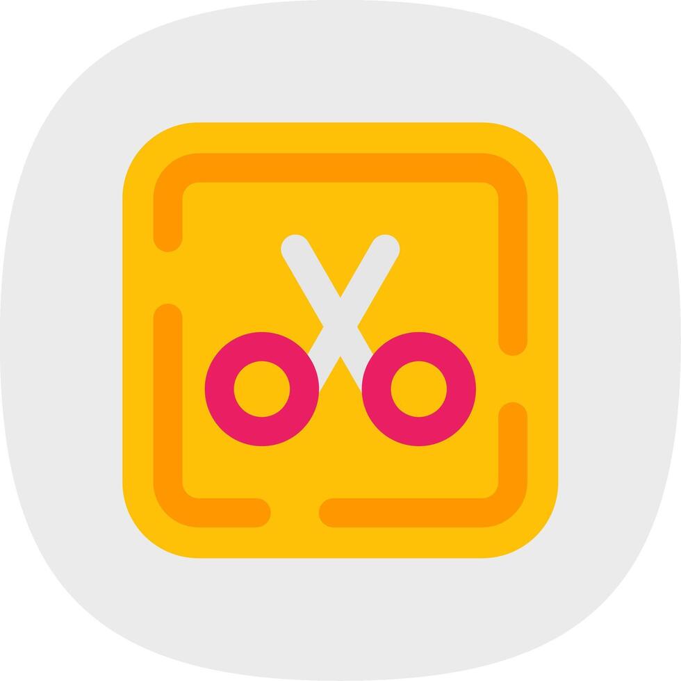 Scissor Flat Curve Icon vector