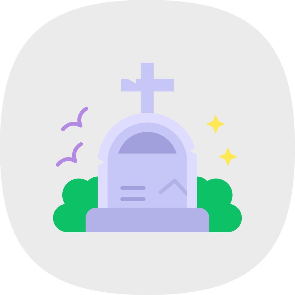 Grave Flat Curve Icon vector