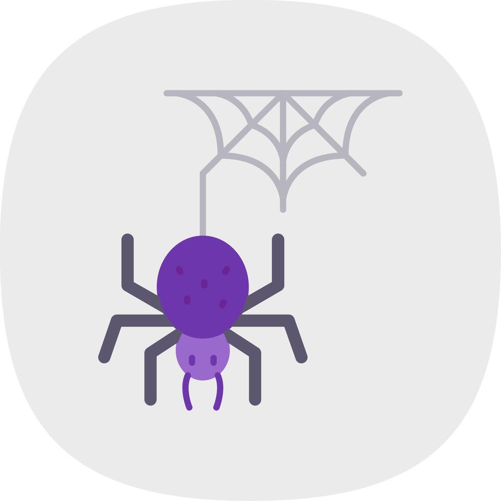 Spider Flat Curve Icon vector