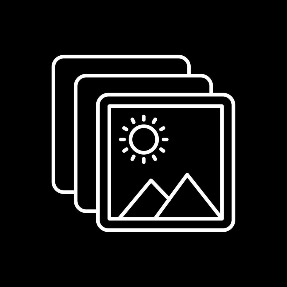 Gallery Line Inverted Icon vector