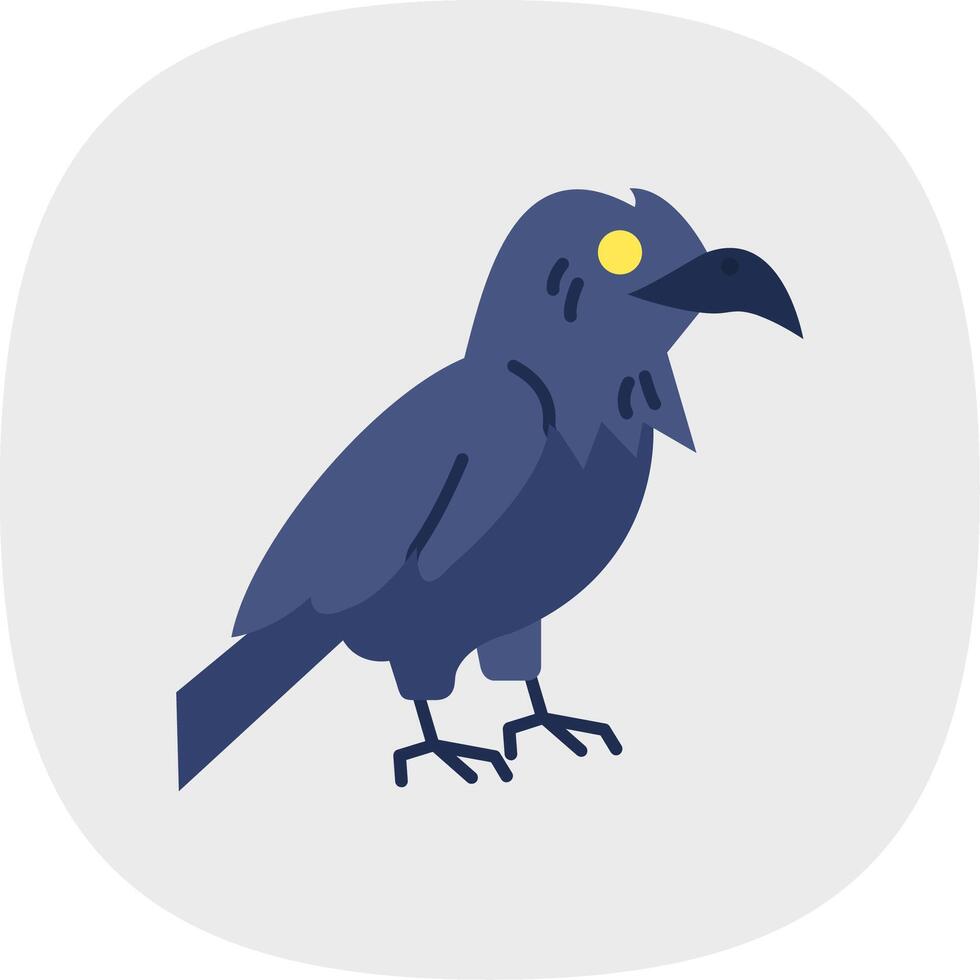 Raven Flat Curve Icon vector