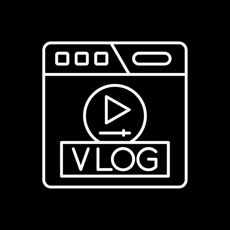 vlog línea invertido icono vector