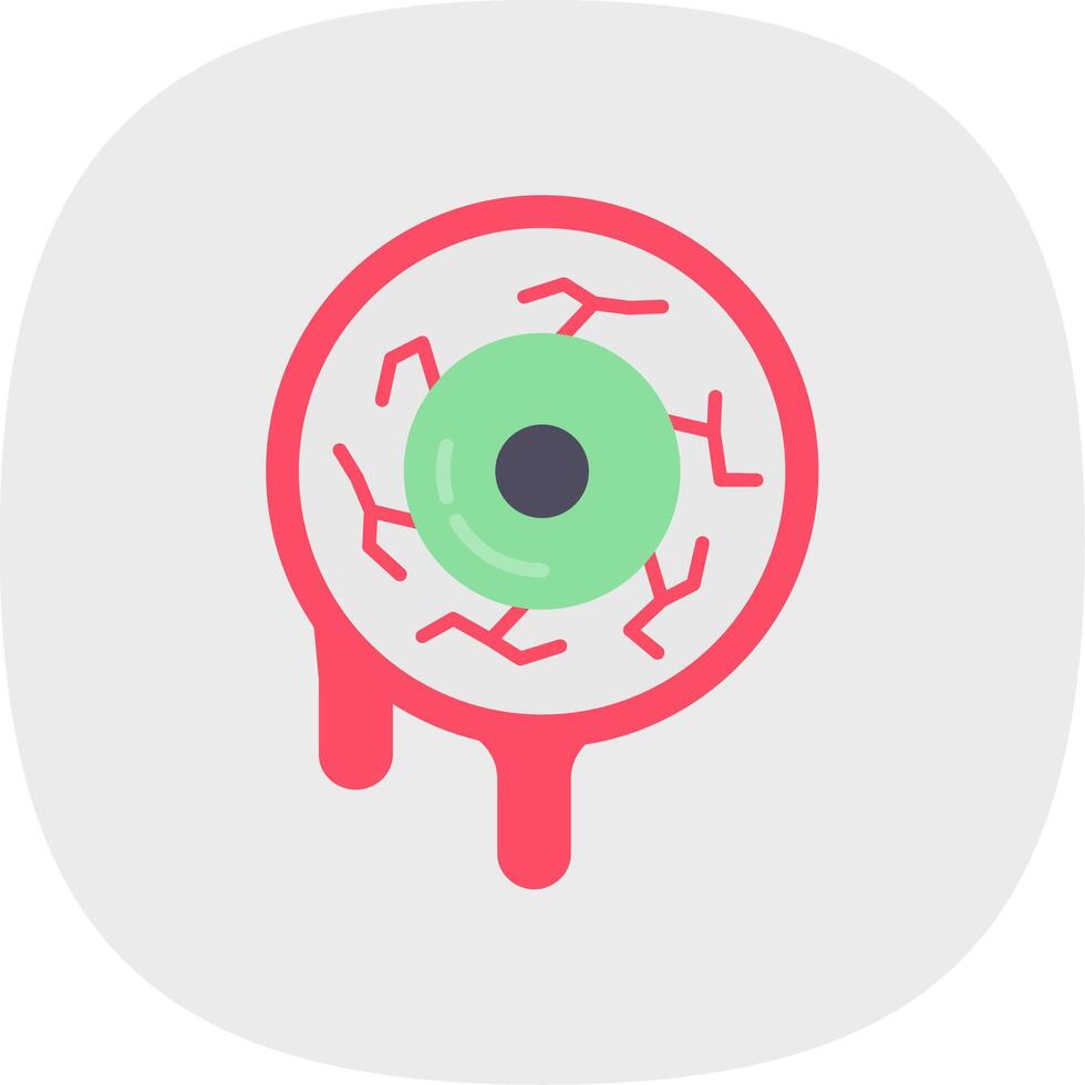 Eyes Flat Curve Icon vector