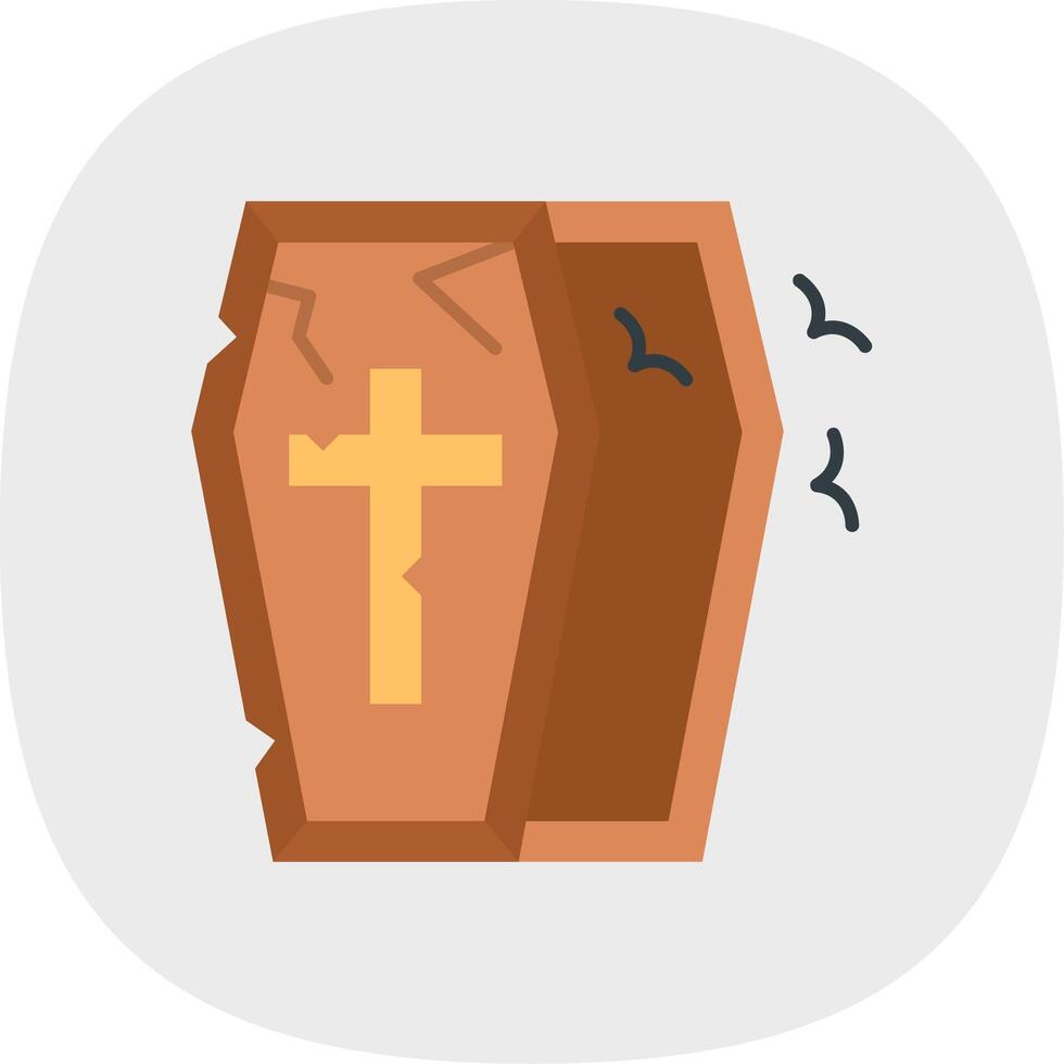 Coffin Flat Curve Icon vector