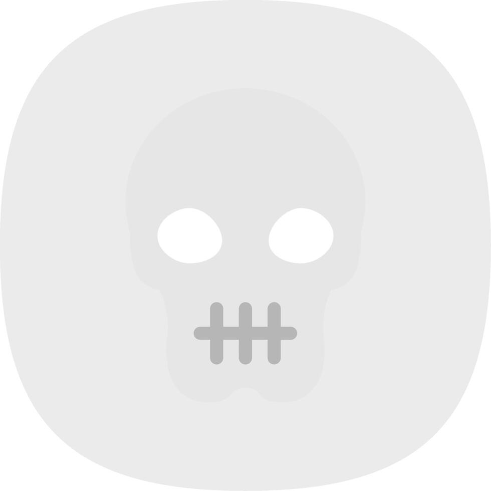 Skull Flat Curve Icon vector