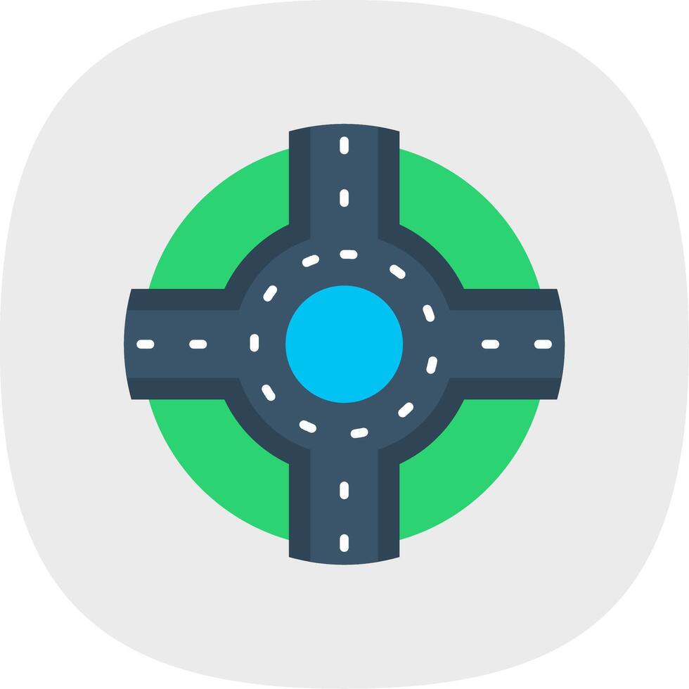 Roundabout Flat Curve Icon vector