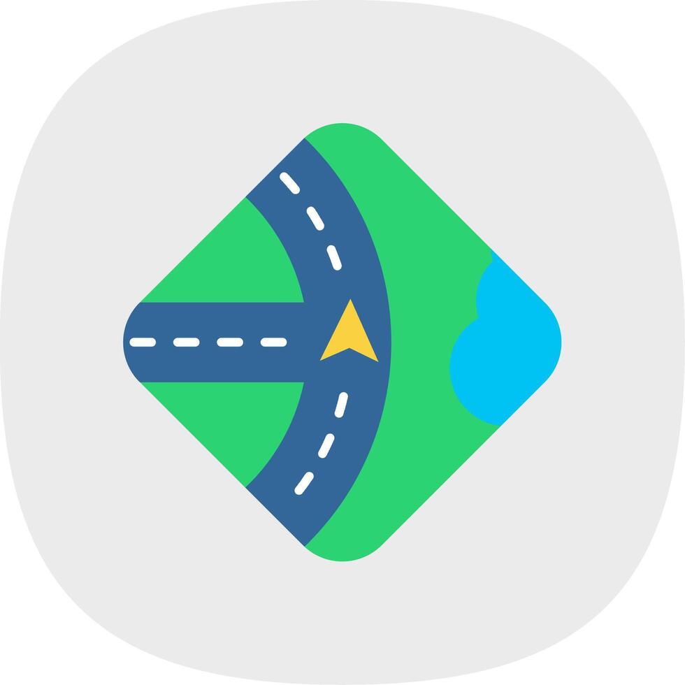 Navigation Flat Curve Icon vector