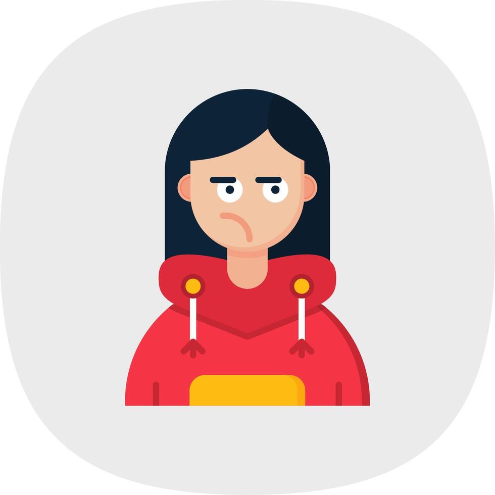 Suspicious Flat Curve Icon vector