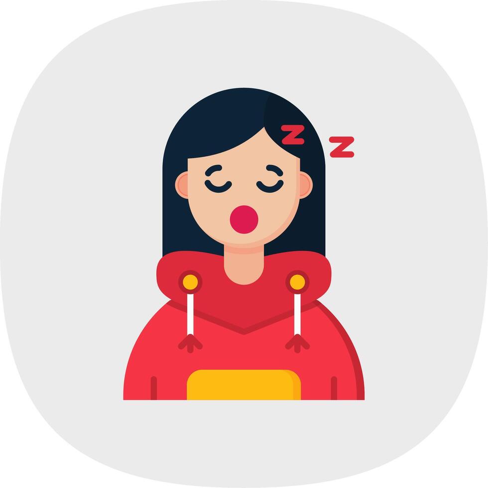 Sleep Flat Curve Icon vector