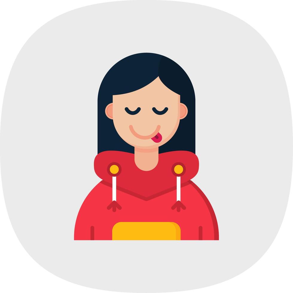Tongue Flat Curve Icon vector