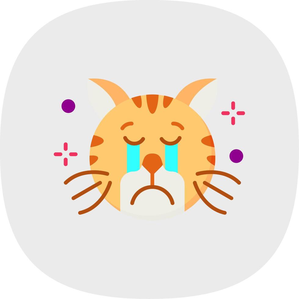 llorar plano curva icono vector