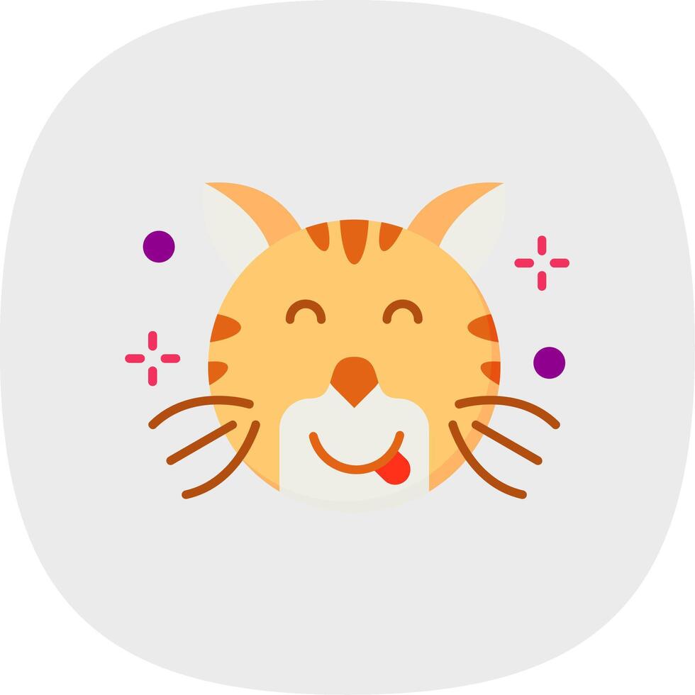 Tongue Flat Curve Icon vector