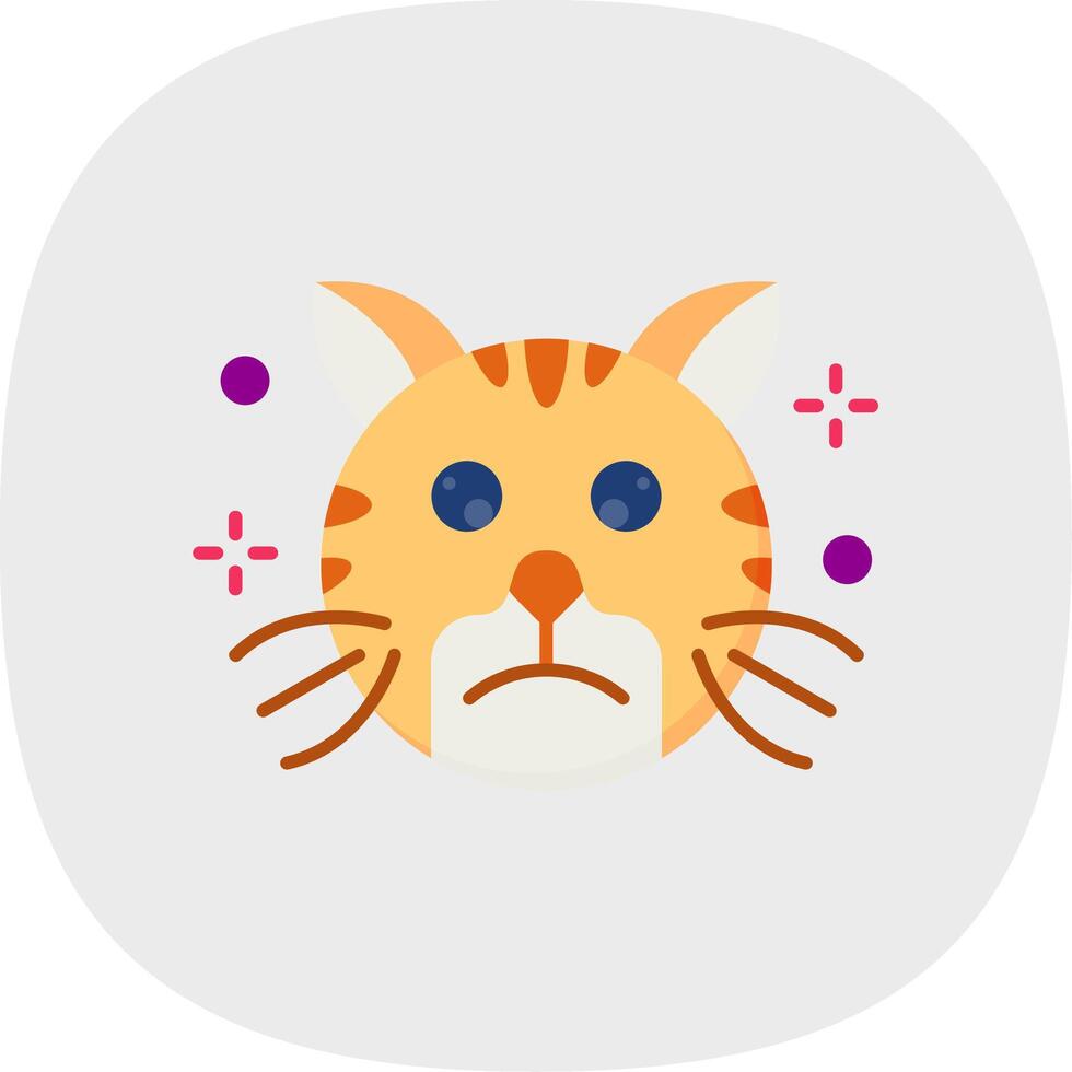 Sad Flat Curve Icon vector