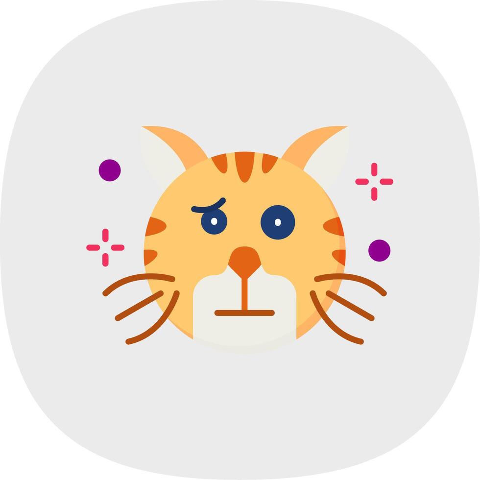 Confused Flat Curve Icon vector