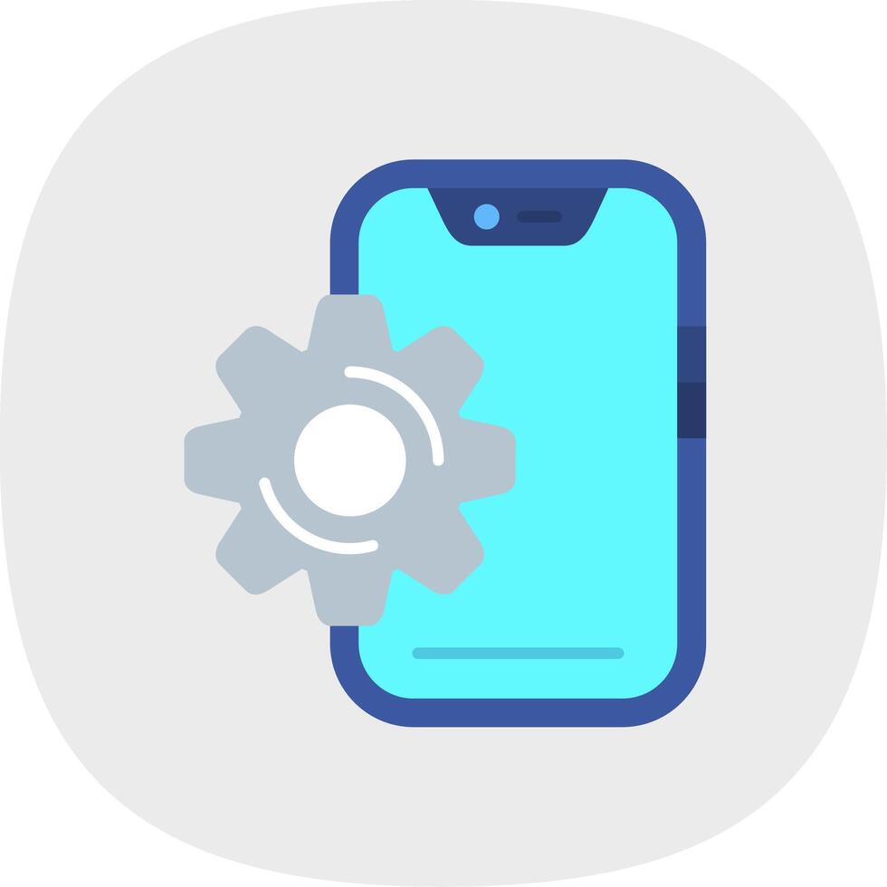 Setting Flat Curve Icon vector
