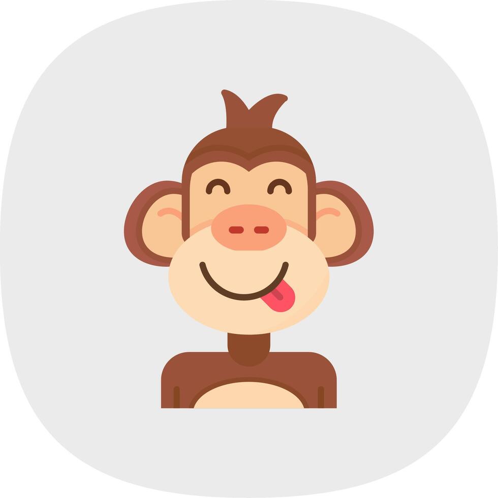 Tongue Flat Curve Icon vector