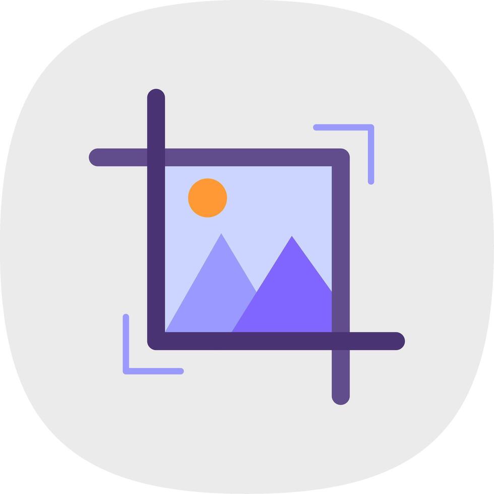 Crop Flat Curve Icon vector