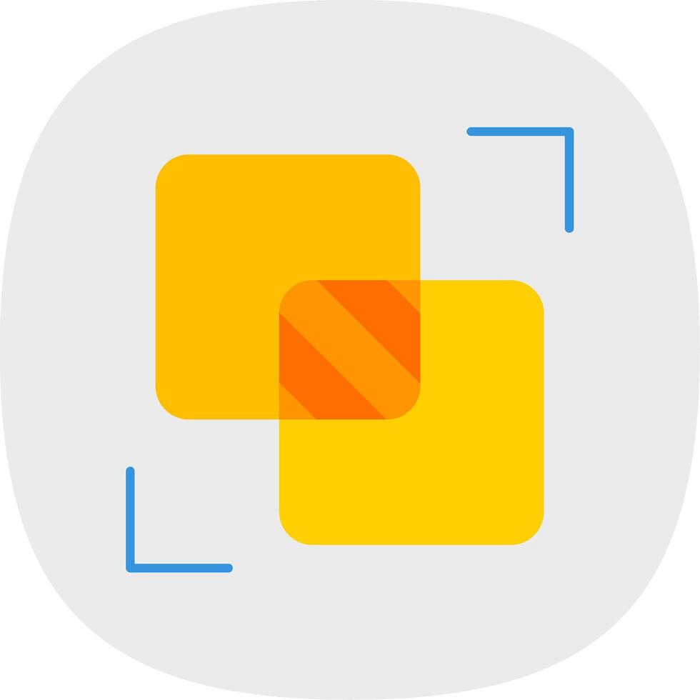 Intersect Flat Curve Icon vector