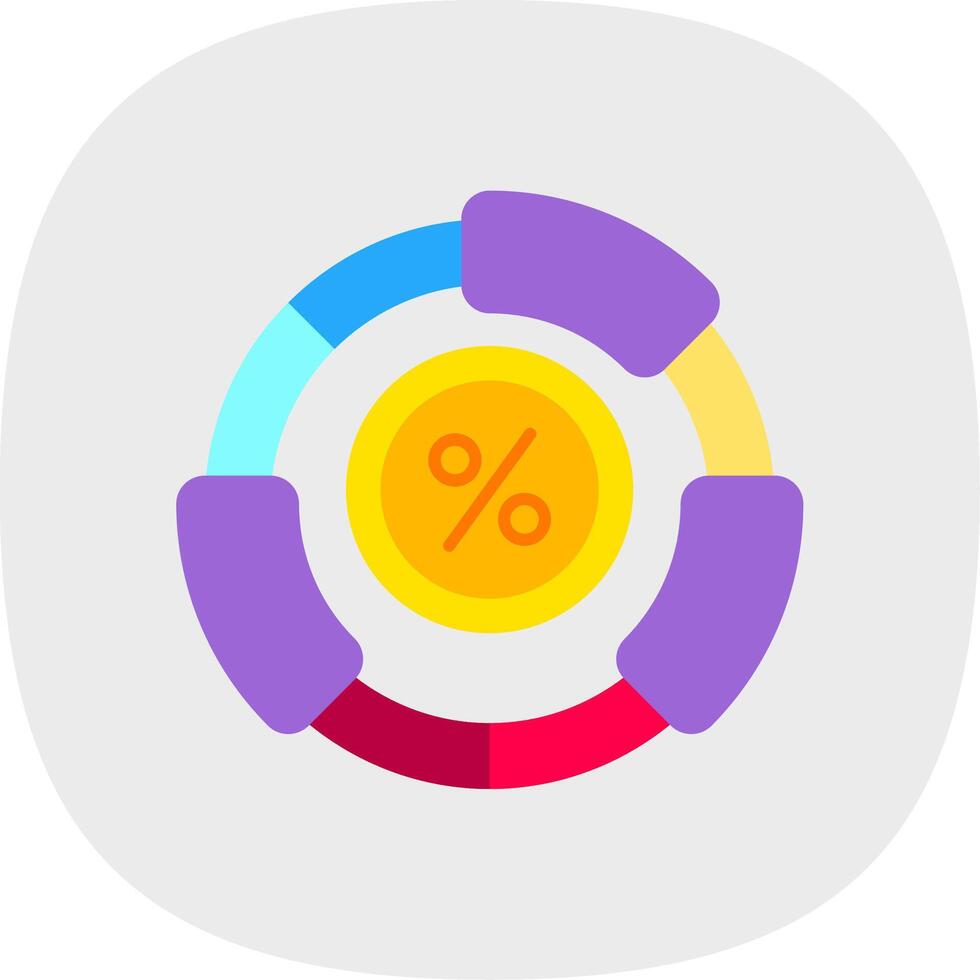 Ratio Flat Curve Icon vector