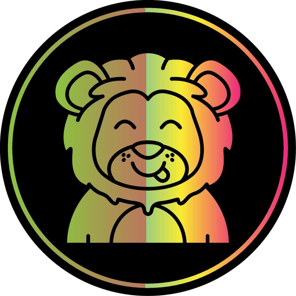 Tongue Glyph Due Color Icon vector