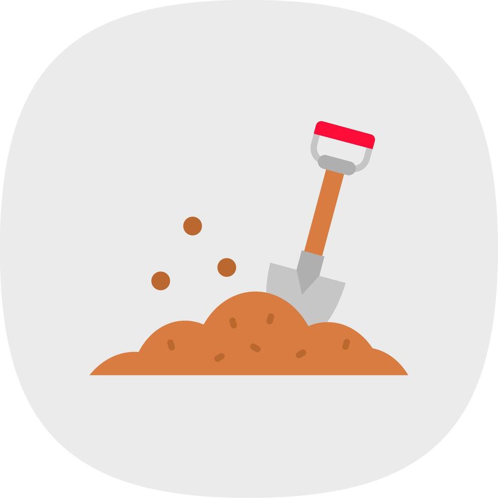 Shovel Flat Curve Icon vector