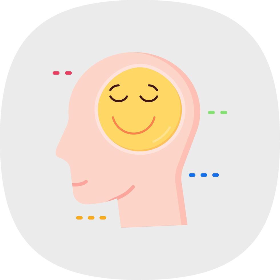 Happiness Flat Curve Icon vector