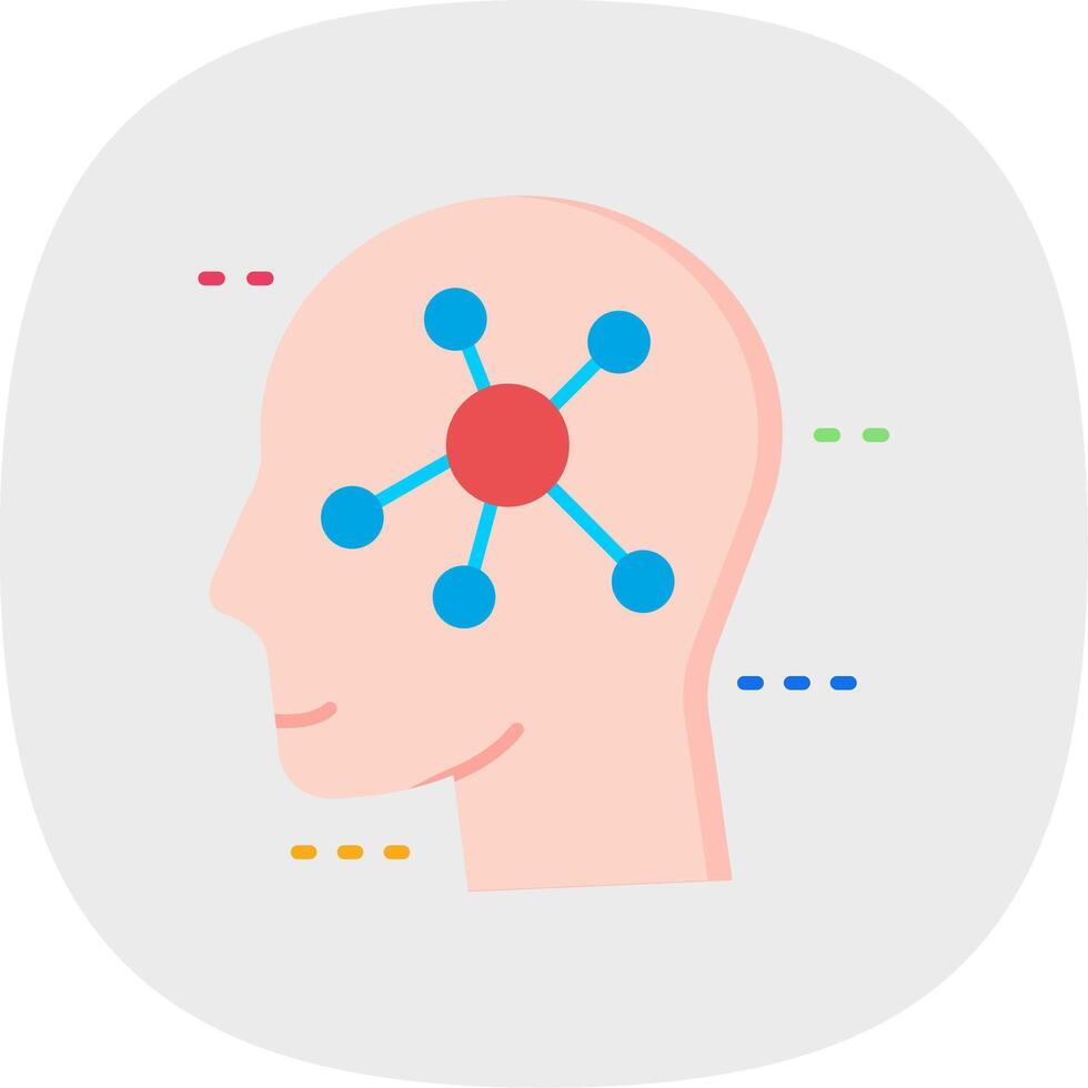 Psychology Flat Curve Icon vector