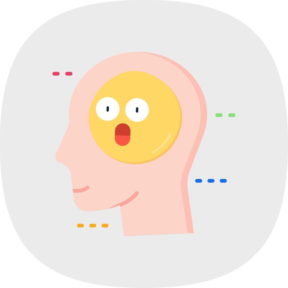 Shocked Flat Curve Icon vector